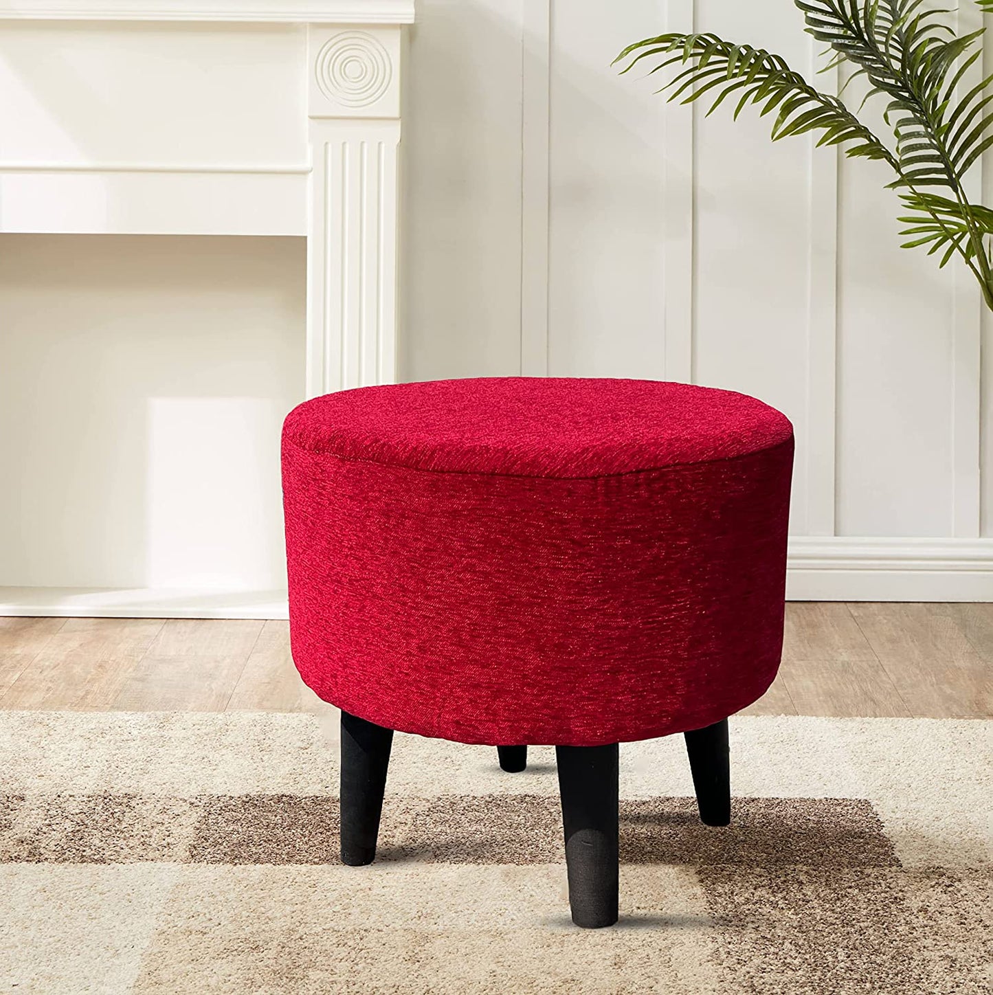Homeaccex Solid Plain Ottoman Pouffe Stool, 16Inch Height