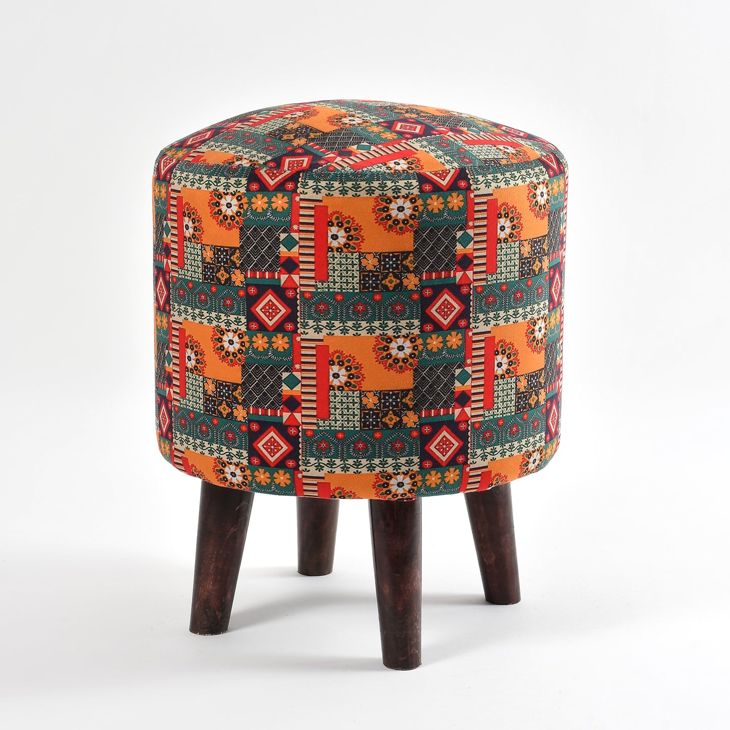 Homeaccex Printed Ottoman Pouffe Puffy Footstool For Sitting, 17inch Height