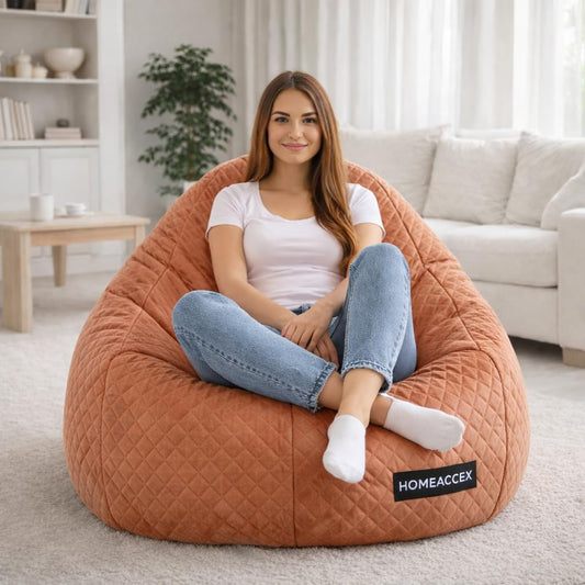 Homeaccex Quilt Filled Bean Bag Sofa Chair With Beans