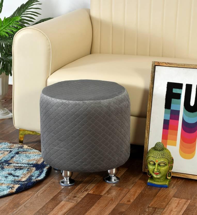 Homeaccex Metalic Ottoman Pouffe Puffy Stool For Living Room Home & Office, 17Inch Height