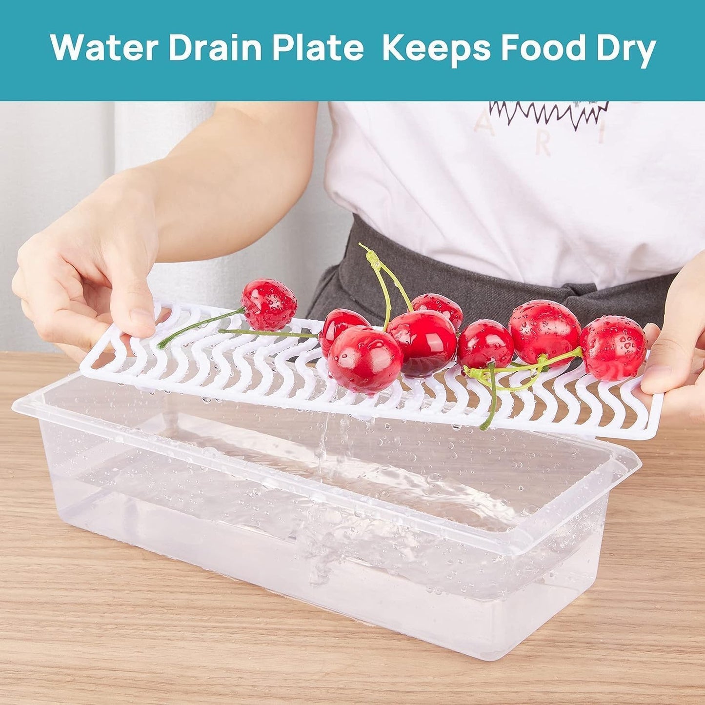 Homeaccex 6Pc Fridge Storage Boxes Organizers Set, Freezer Refrigerator Storage Containers, Fish Container, Meat Storage Plastic Boxes, Vegetable Storage Box For Fridge Stackable, 1500 ml Container Box