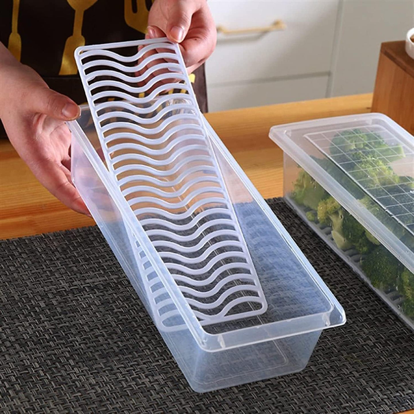 Homeaccex 6Pc Fridge Storage Boxes Organizers Set, Freezer Refrigerator Storage Containers, Fish Container, Meat Storage Plastic Boxes, Vegetable Storage Box For Fridge Stackable, 1500 ml Container Box