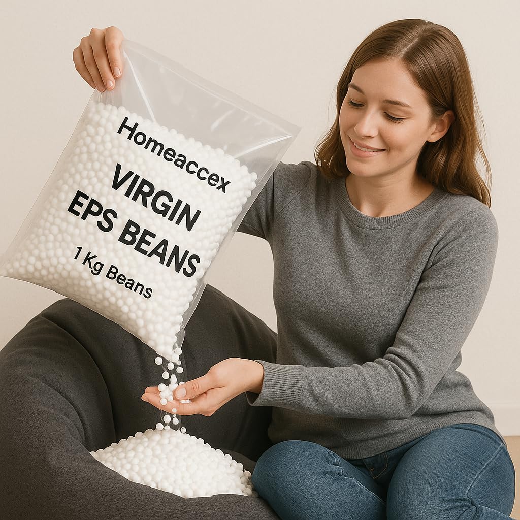 Homeaccex Velvet Filled Bean Bag Sofa Chair With Beans
