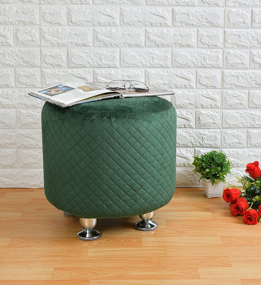 Homeaccex Metalic Ottoman Pouffe Puffy Stool For Living Room Home & Office, 17Inch Height
