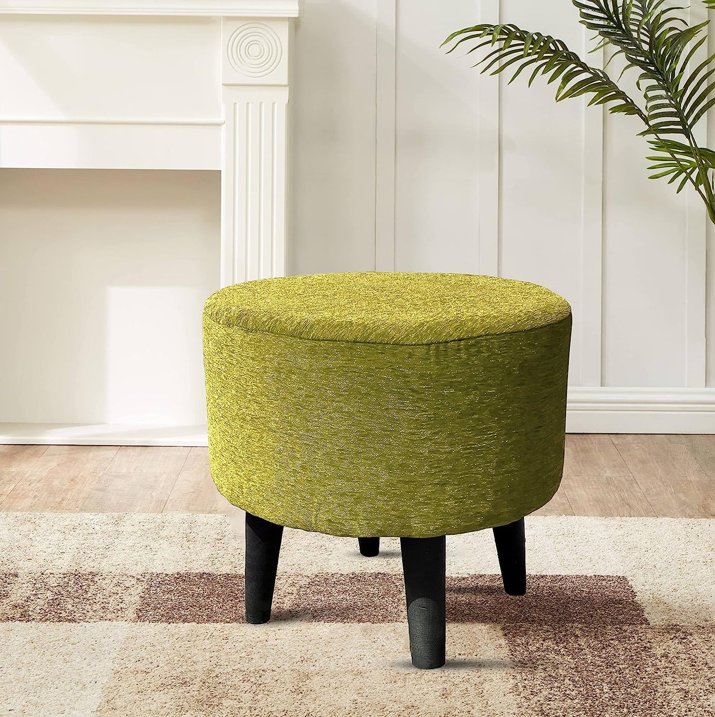 Homeaccex Solid Plain Ottoman Pouffe Stool, 16Inch Height