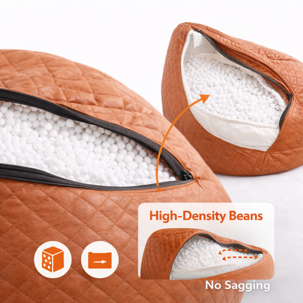 Homeaccex Quilt Filled Bean Bag Sofa Chair With Beans