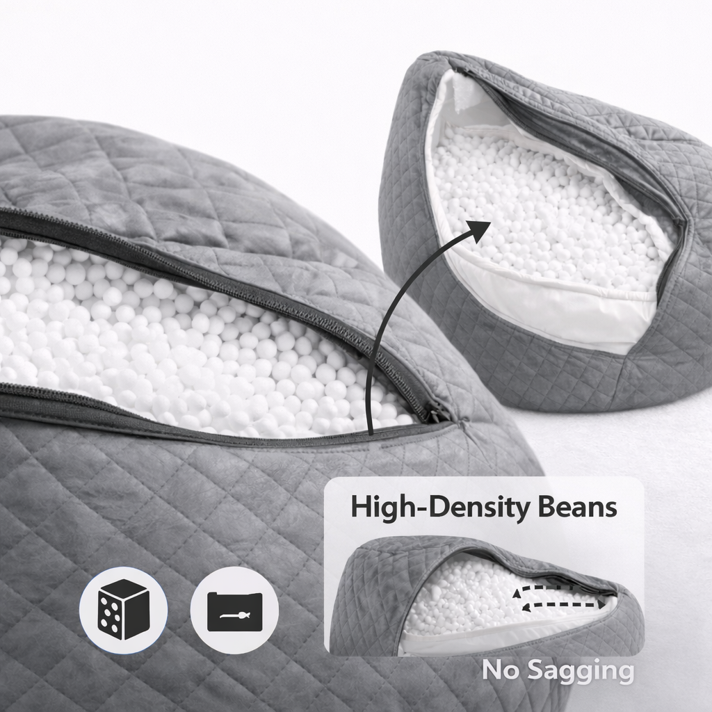 Homeaccex Quilt Filled Bean Bag Sofa Chair With Beans