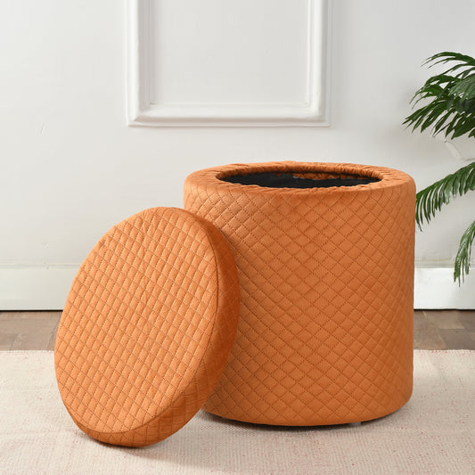 Homeaccex Storage Puffy Stool, Ottoman with storage, 18imch
