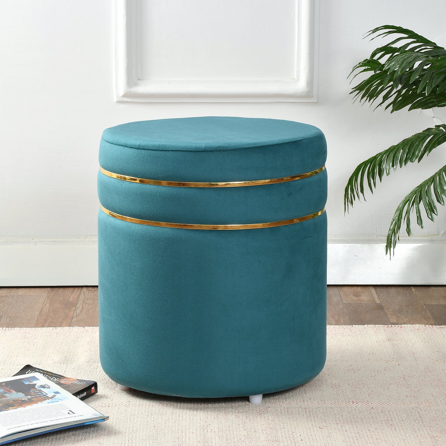 Homeaccex Ottoman Pouffe Puffy Footstool Footrest For Living Room, 18Inch Heihgt