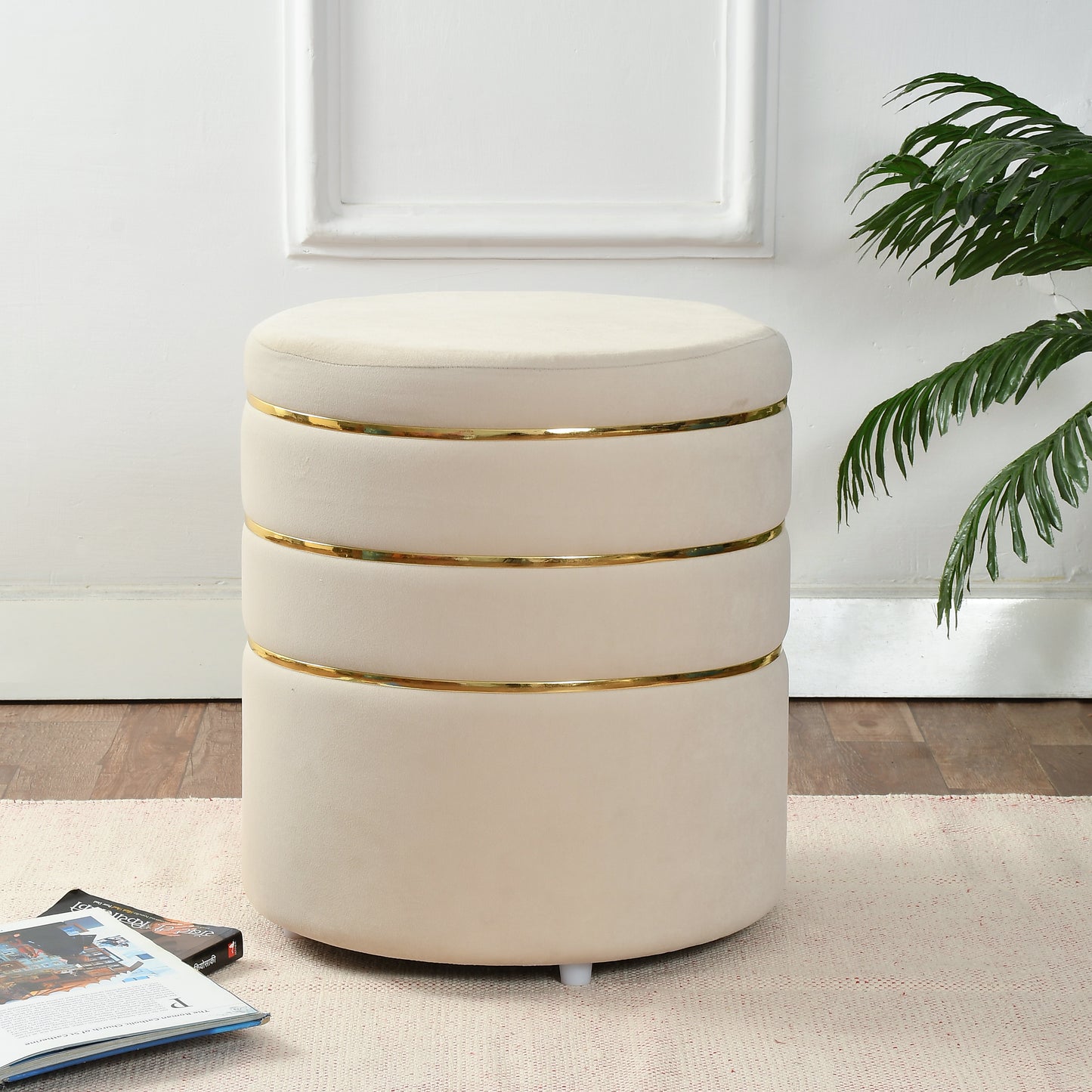 Homeaccex Ottoman Pouffe Puffy Stool Footstool, 18inch Height