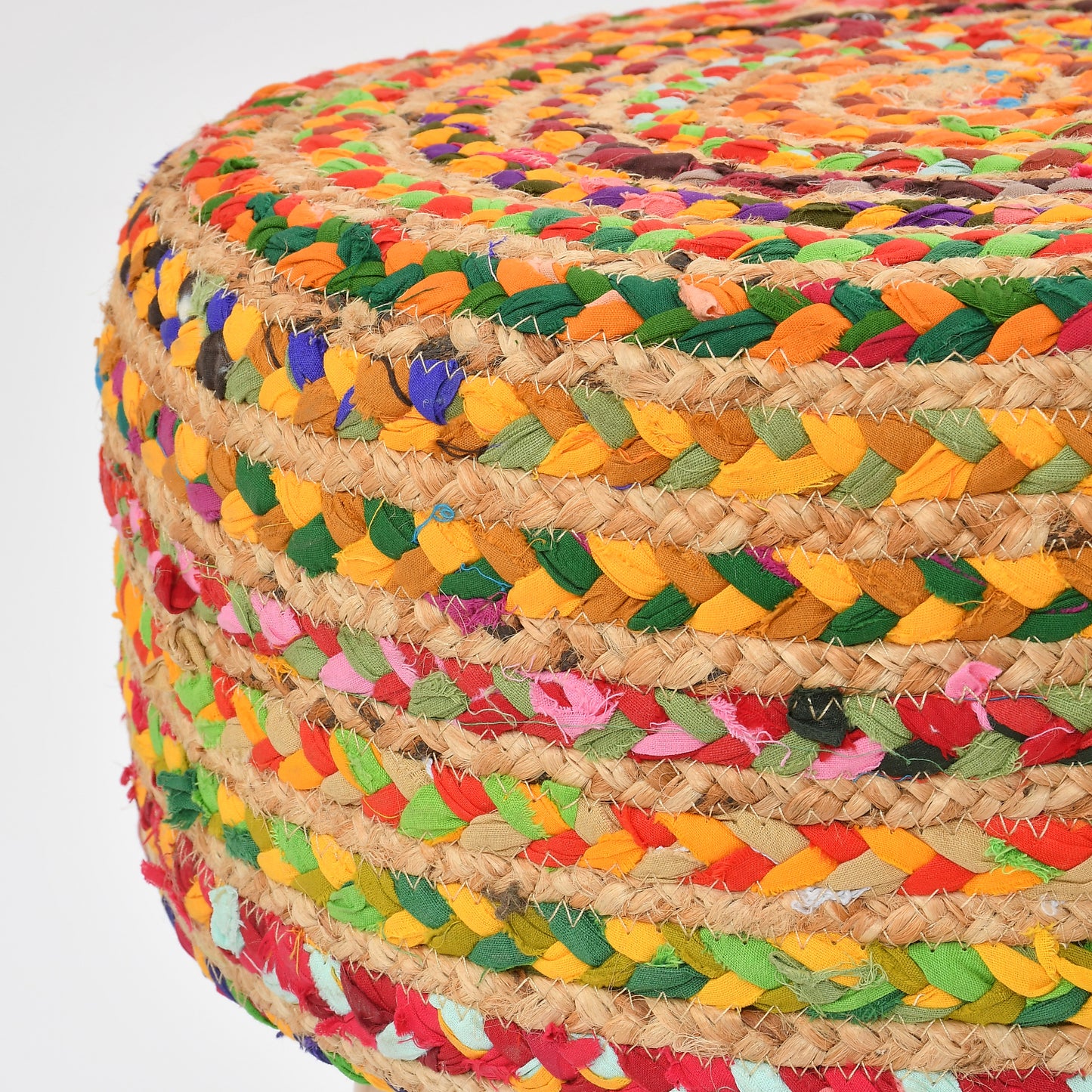 Homeaccex Jute Ottoman Pouffe Puffy Stool for office, Home, 16inch Height