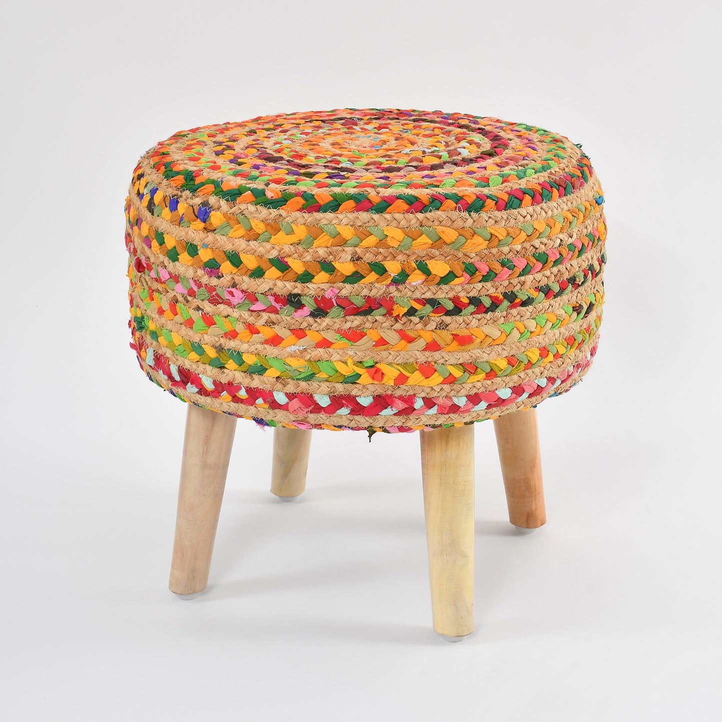 Homeaccex Jute Ottoman Pouffe Puffy Stool for office, Home, 16inch Height