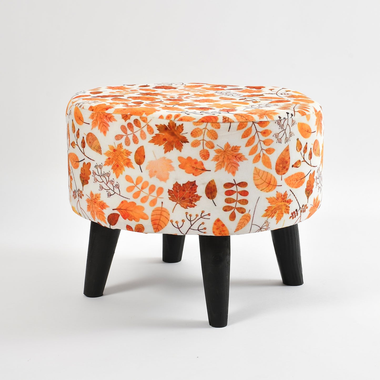 Homeaccex Printed Ottoman Pouffe Stool For Living Room, 16inch, Blue