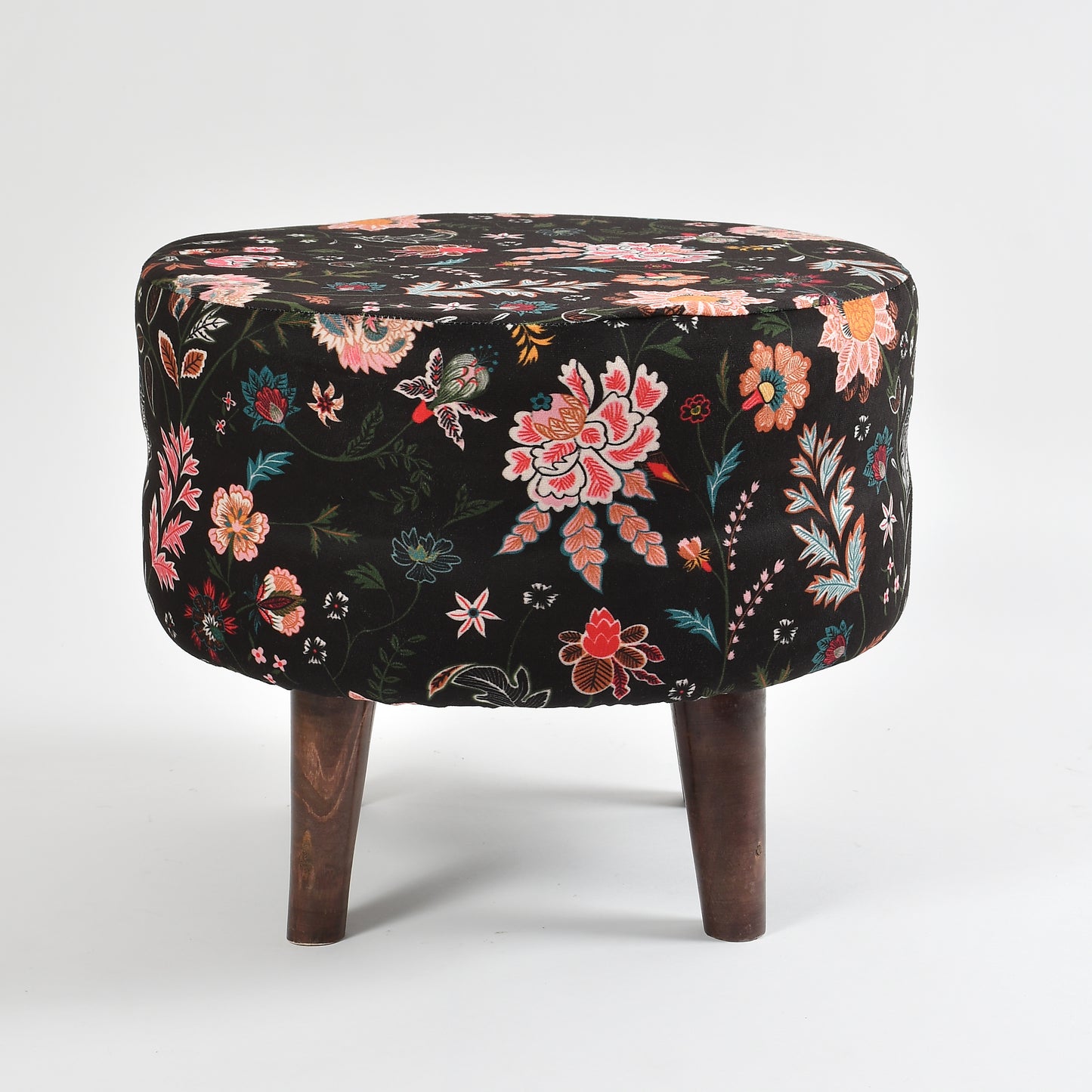 Homeaccex Printed Ottoman Pouffe Stool For Living Room, 16inch, Blue